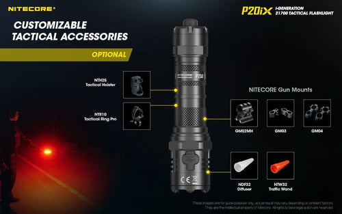 Nitecore P20iX compact 4000 lumen 221m USB-C rechargeable tactical floodlight