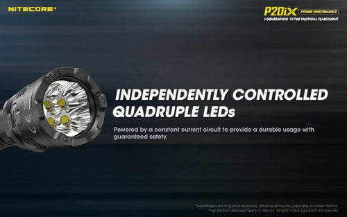 Nitecore P20iX compact 4000 lumen 221m USB-C rechargeable tactical floodlight