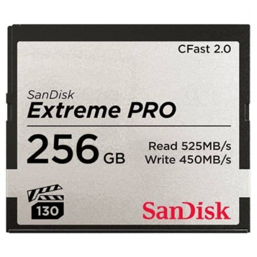 SanDisk Extreme PRO 256GB CFast 2.0 525MB/s Memory Card