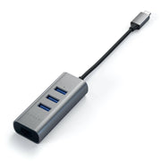 Satechi USB-C 2-in-1 USB 3.0 3-Port Hub & Ethernet - Space Grey