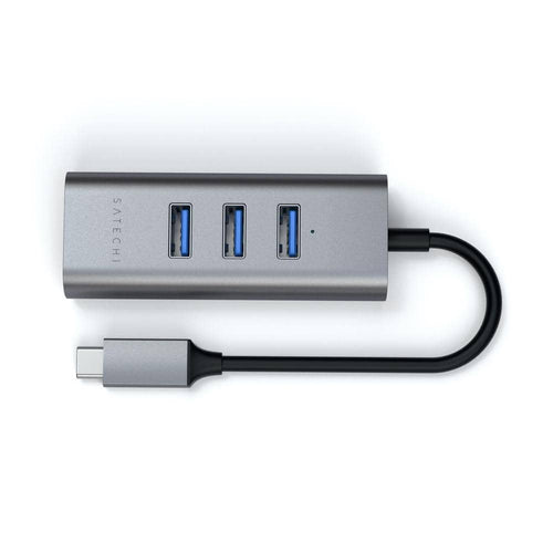 Satechi USB-C 2-in-1 USB 3.0 3-Port Hub & Ethernet - Space Grey
