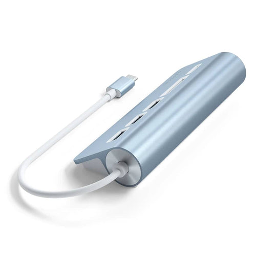 Satechi USB-C Aluminium USB Hub & Card Reader (Blue)