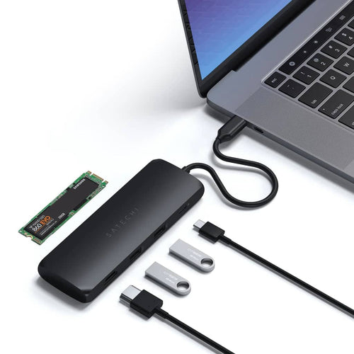 Satechi USB-C Hybrid Multiport Adapter with SSD Enclosure (Black)
