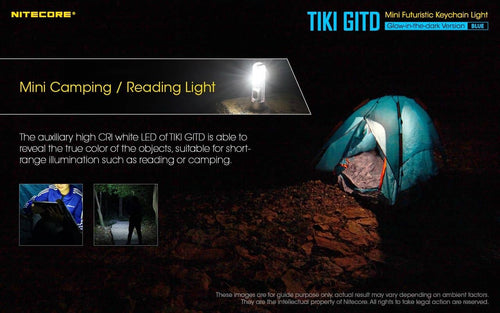 Nitecore TIKI GITD Blue glow in the dark 300 lumen keychain light