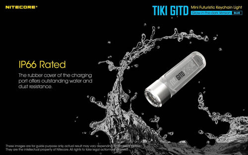 Nitecore TIKI GITD Blue glow in the dark 300 lumen keychain light