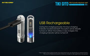 Nitecore TIKI GITD Blue glow in the dark 300 lumen keychain light