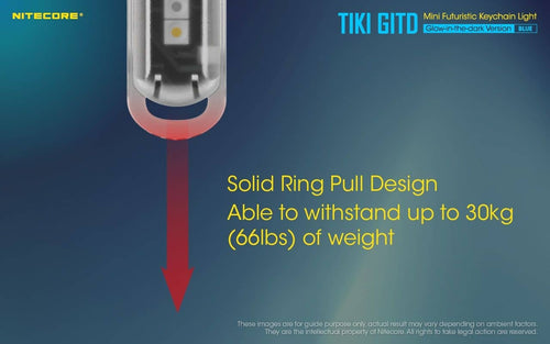 Nitecore TIKI GITD Blue glow in the dark 300 lumen keychain light