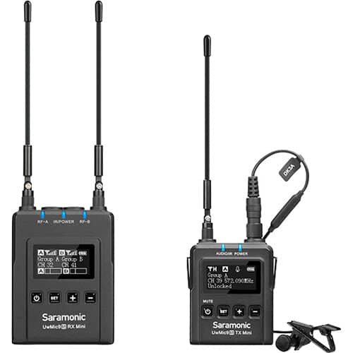 Saramonic UWMIC9S KIT1 Camera-Mount Wireless Omni Lavalier Microphone System (514 to 596 MHz)
