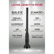 Laowa Venus Optics 24mm f/14 Probe Lens for ARRI PL (Cine-Mod Version)