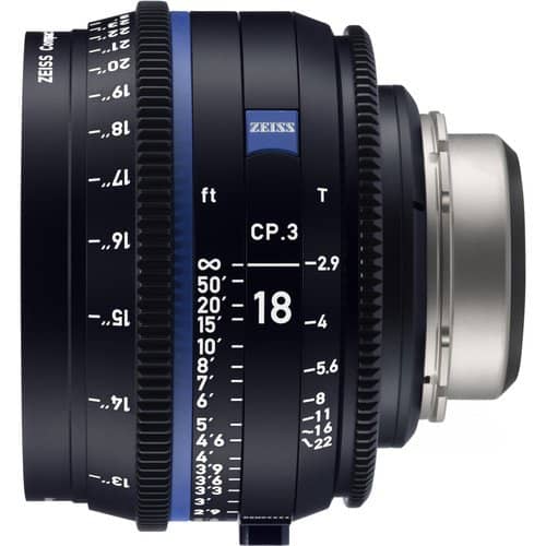  Zeiss CP.3 18mm/T2.9 Feet Compact Prime Cine Lens for Canon EF Mount