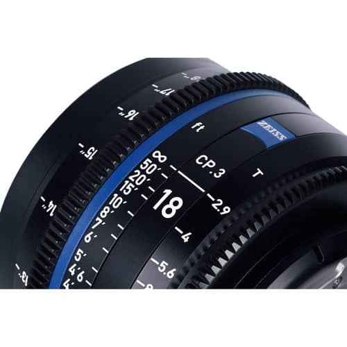  Zeiss CP.3 18mm/T2.9 Feet Compact Prime Cine Lens for Canon EF Mount