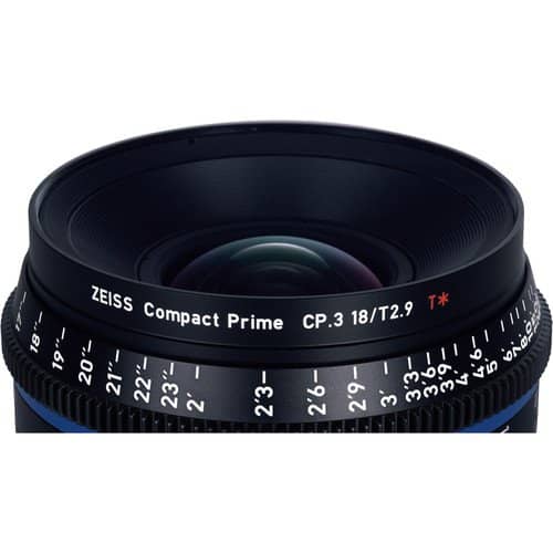  Zeiss CP.3 18mm/T2.9 Feet Compact Prime Cine Lens for Canon EF Mount