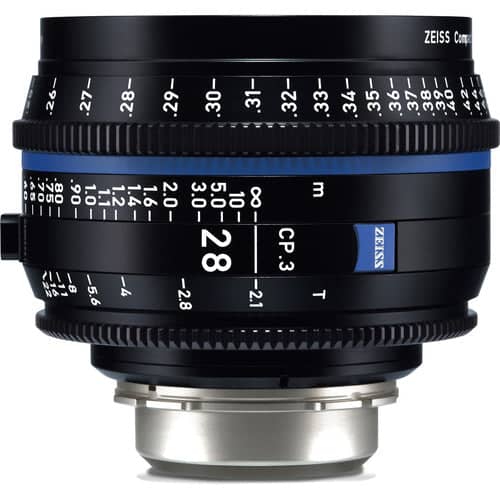 Zeiss CP.3 28mm/T2.1 feet Compact Prime Cine Lens for Canon EF Mount