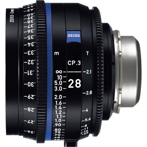 Zeiss CP.3 28mm/T2.1 feet Compact Prime Cine Lens for Canon EF Mount