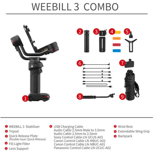 ZHIYUN WEEBILL 3 COMBO: 3-Axis Handheld Gimbal for camera