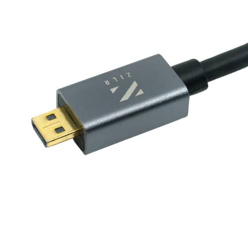 ZILR 4Kp60 Hyper Thin High Speed HDMI Secure Cable with Micro Connector (1m / 3.3ft)